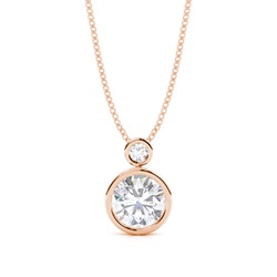 Bezel Set Round Moissanite Pendant
