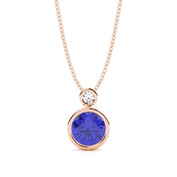 Bezel Set Round Tanzanite Pendant