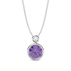 Runder Amethyst-Anhänger in einer Lünettenfassung
