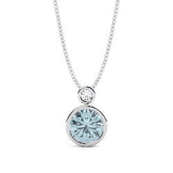Bezel Set Round Aquamarine Pendant