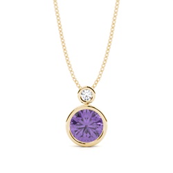 Bezel Set Round Amethyst Pendant