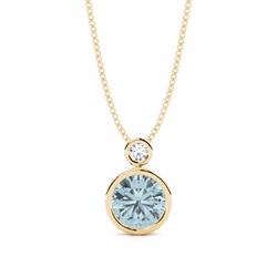 Bezel Set Round Aquamarine Pendant