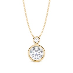 Bezel Set Round Moissanite Pendant
