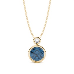 Bezel Set Round Blue Topaz Pendant