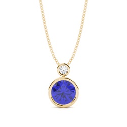 Bezel Set Round Tanzanite Pendant