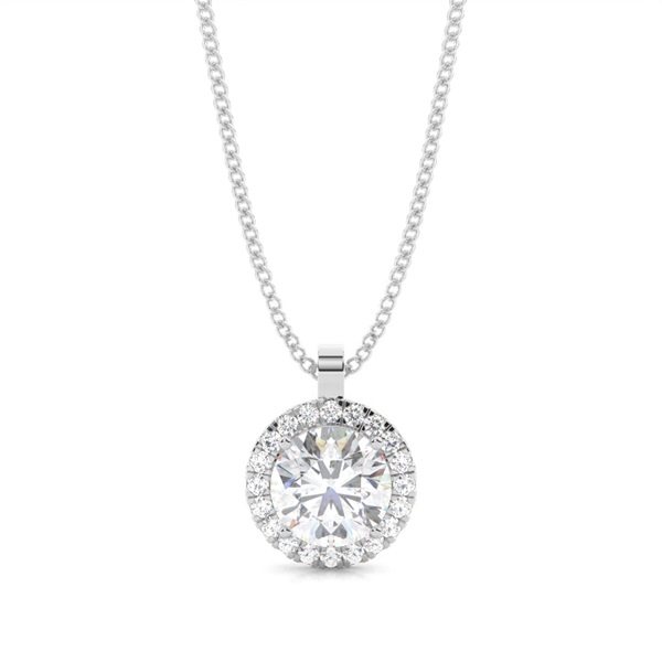 Prong Setting Halo Moissanite Pendant