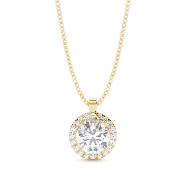 Prong Setting Halo Moissanite Pendant