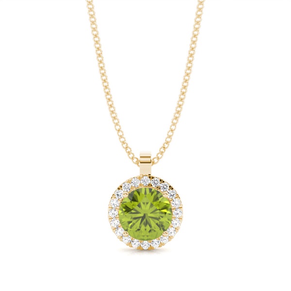 Prong Setting Halo Peridot Pendant