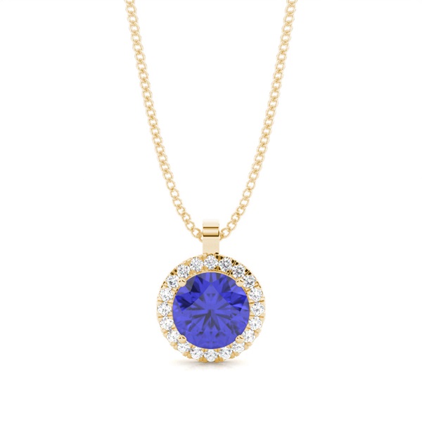 Prong Setting Halo Tanzanite Pendant