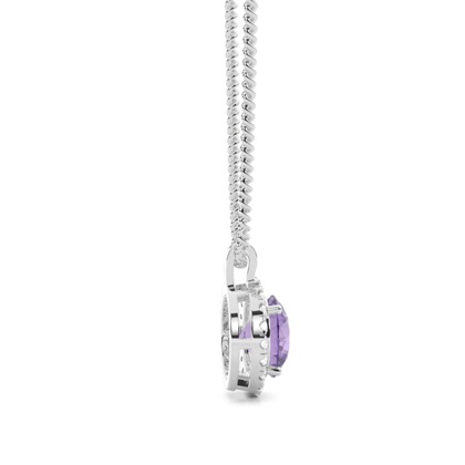 Halo-Anhänger mit Amethyst in einer Krappenfassung