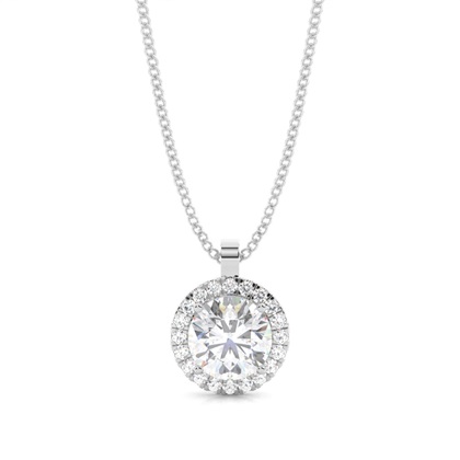 Prong Setting Halo Moissanite Pendant