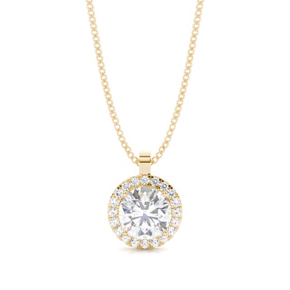 Prong Setting Halo Moissanite Pendant