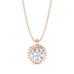 Prong Setting Halo Moissanite Pendant