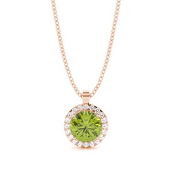 Prong Setting Halo Peridot Pendant