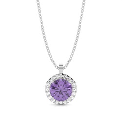 Halo-Anhänger mit Amethyst in einer Krappenfassung