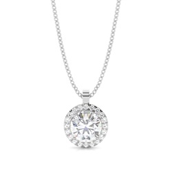 Prong Setting Halo Moissanite Pendant