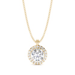 Prong Setting Halo Moissanite Pendant