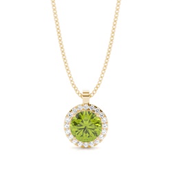 Prong Setting Halo Peridot Pendant