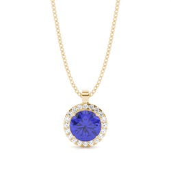 Prong Setting Halo Tanzanite Pendant