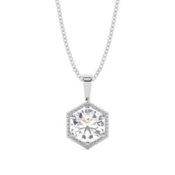 Prong-Einstellung Diamant Solitaire Anhänger