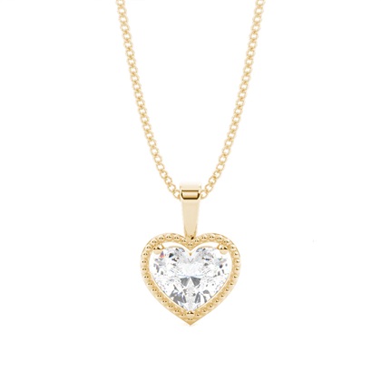 Heart Yellow Gold Diamond Necklaces and Diamond Pendants