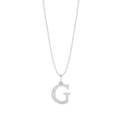 G Initial Pendant Necklace in Silver