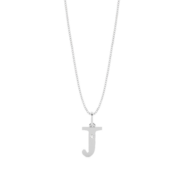 J Initial Pendant Necklace in Silver