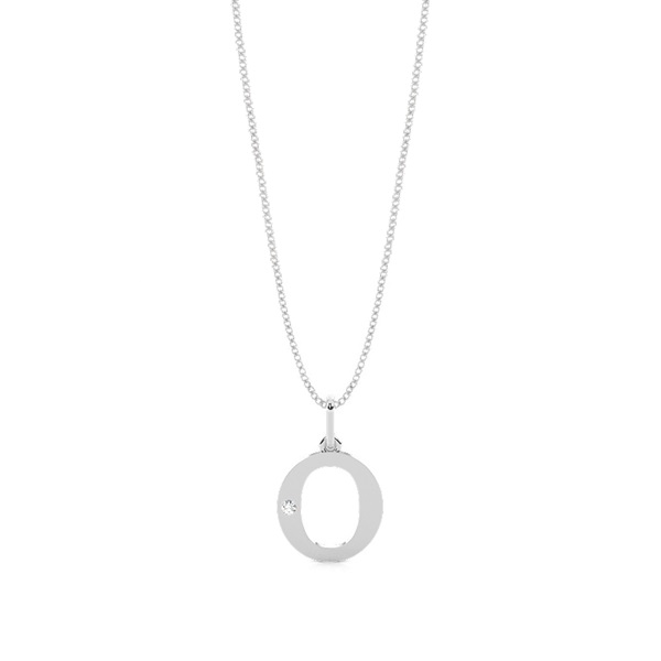 O Initial Pendant Necklace in Silver
