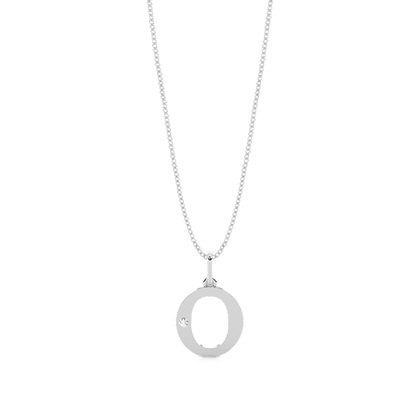 O Initial Pendant Necklace in Silver
