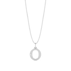 O Initial Pendant Necklace in Silver