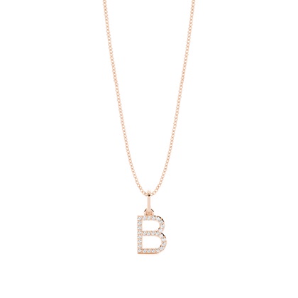 Rose Gold Initial Diamond Pendants