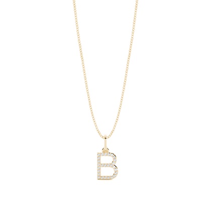 Yellow Gold Initial Diamond Pendants