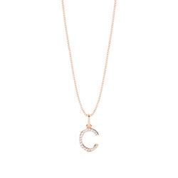 C Diamond Initial Pendant Necklace