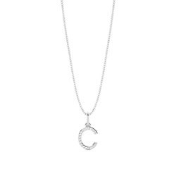 C Diamond Initial Pendant Necklace