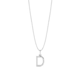 D Diamond Initial Pendant Necklace