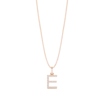 Rose Gold Initial Diamond Pendants