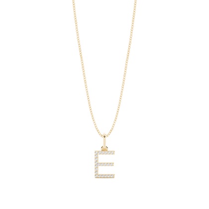 Yellow Gold Initial Diamond Pendants
