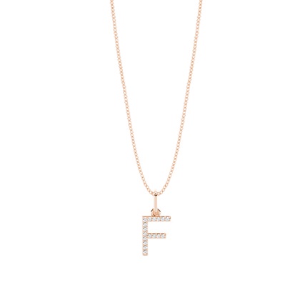 Rose Gold Initial Diamond Pendants