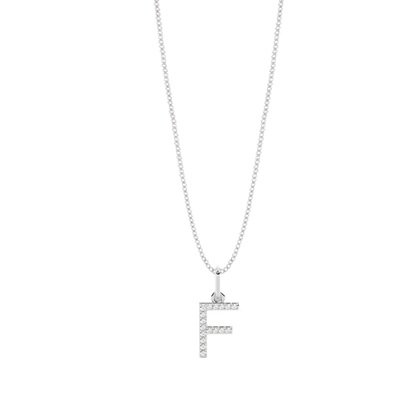 F Diamond Initial Pendant Necklace
