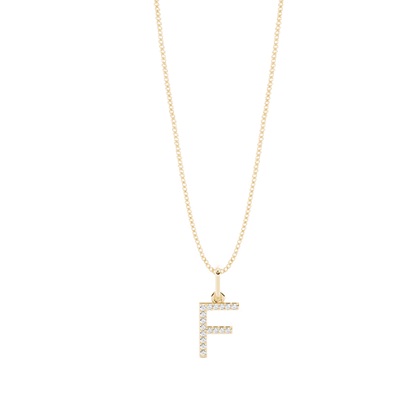 Yellow Gold Initial Diamond Pendants