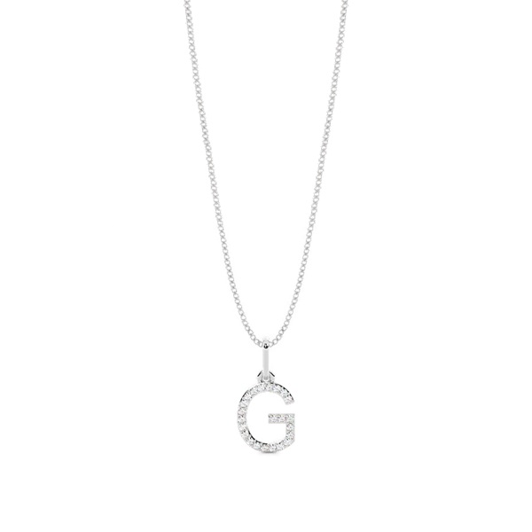 G Diamond Initial Pendant Necklace