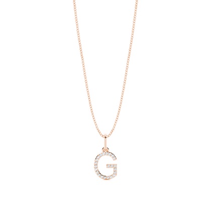Rose Gold Initial Diamond Pendants