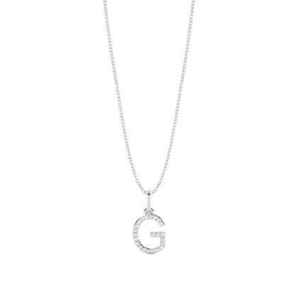 G Diamond Initial Pendant Necklace