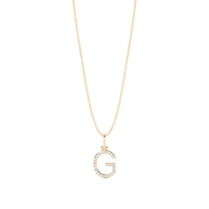 Yellow Gold Initial Diamond Pendants