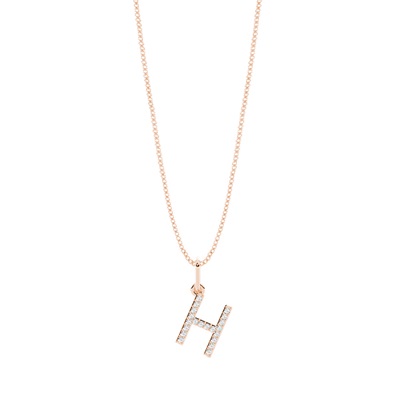 Rose Gold Initial Diamond Pendants