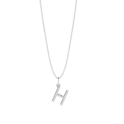 H Diamond Initial Pendant Necklace