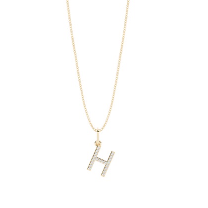 Yellow Gold Initial Diamond Pendants
