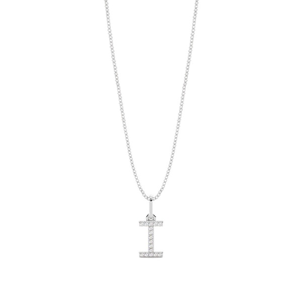 I Diamond Initial Pendant Necklace