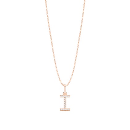 Rose Gold Initial Diamond Pendants