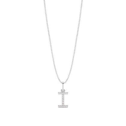 I Diamond Initial Pendant Necklace